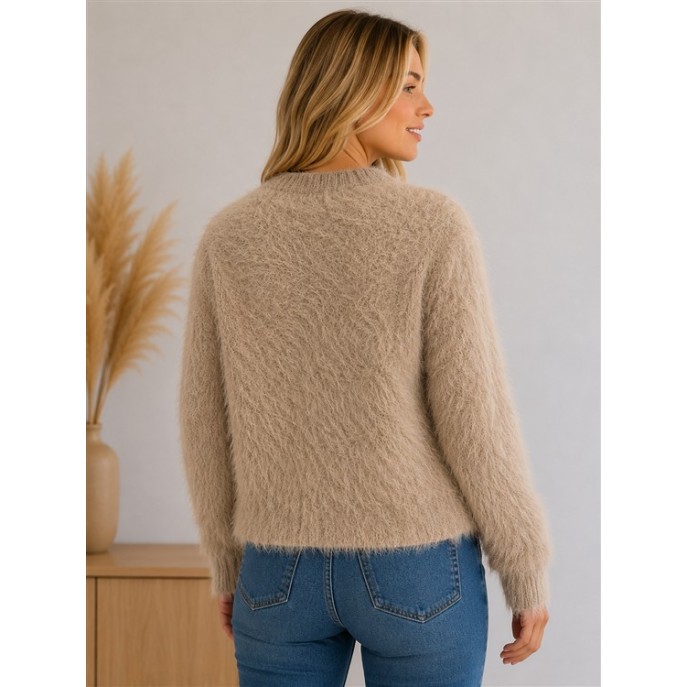 Red Button Vest Fuzzy SRB5115 Latte Red Button Vest Fuzzy SRB5115 Latte